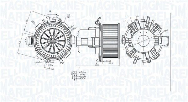 MAGNETI MARELLI Elektrische motor, kachelventilator 069412315010 Renault Symbol Kachelmotor MAGNETI MARELLI 069412315010
