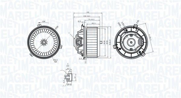MAGNETI MARELLI El-motor, kabineblæser 069412363010 MAGNETI MARELLI 069412363010 Varme / friskluft CHEVROLET Camaro VI Coupe