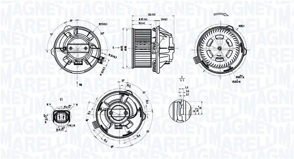 MAGNETI MARELLI Sähkömoottori, sisätilanpuhallin 069412389010 Sähkömoottori, sisätilanpuhallin MAGNETI MARELLI 12V