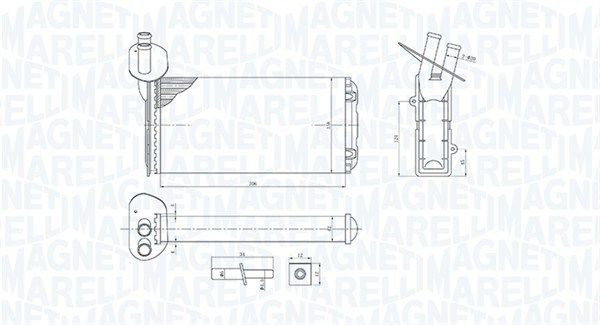 MAGNETI MARELLI Varmeapparat register 350218410000 Varmeveksler MAGNETI MARELLI Nissan MICRA 350218410000