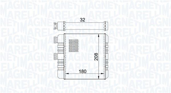 MAGNETI MARELLI Výmenník tepla vnútorného kúrenia 350218418000 350218418000 Radiátor kúrenia MAGNETI MARELLI OPEL REKORD