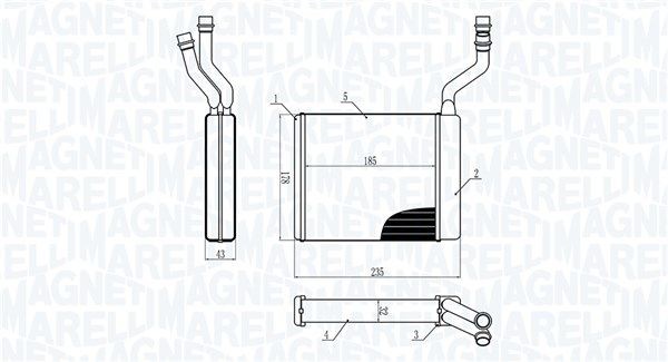 MAGNETI MARELLI Kachelradiateur, interieurverwarming 350218425000 Warmtewisselaar MAGNETI MARELLI MONDEO 350218425000 goedkoop