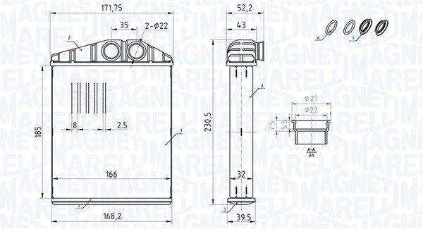 MAGNETI MARELLI Radiateur de chauffage 350218426000 350218426000 Radiateur de chauffage MAGNETI MARELLI FIAT 132