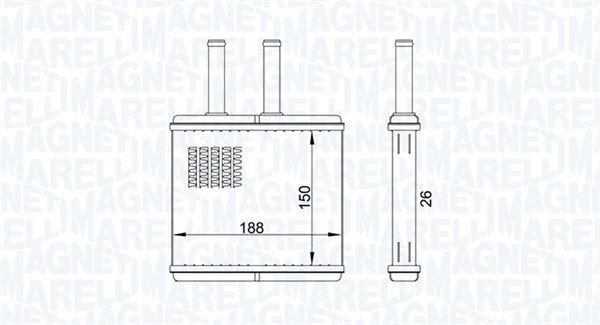Výmenník tepla vnútorného kúrenia MAGNETI MARELLI 350218437000 MAGNETI MARELLI 350218437000 Výmenník tepla vnútorného kúrenia Chevrolet KALOS 2010