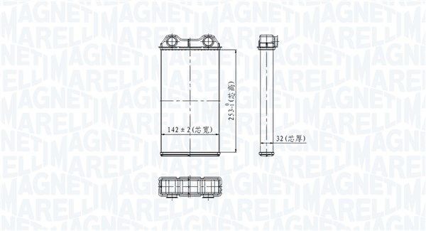 MAGNETI MARELLI Výmenník tepla vnútorného kúrenia 350218439000 350218439000 Radiátor kúrenia RENAULT ESPACE MAGNETI MARELLI