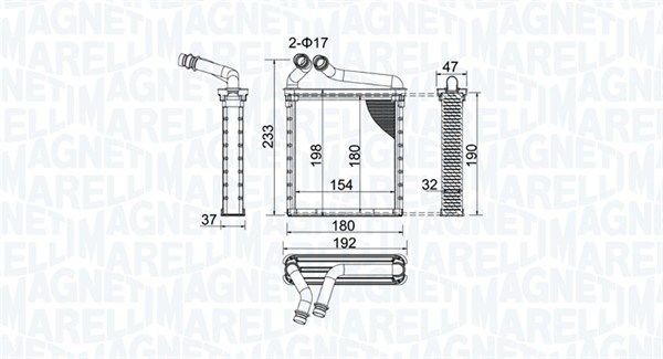 MAGNETI MARELLI Varmeapparat register 350218442000 Varmeregister MAGNETI MARELLI C-HR 350218442000 billige