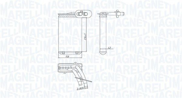 MAGNETI MARELLI Kachelradiateur, interieurverwarming 350218447000 MAGNETI MARELLI 350218447000 Warmtewisselaar Golf 3 Station Wagon prijs