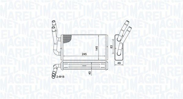 MAGNETI MARELLI Kachelradiateur, interieurverwarming 350218450000 350218450000 Warmtewisselaar FORD MONDEO MAGNETI MARELLI