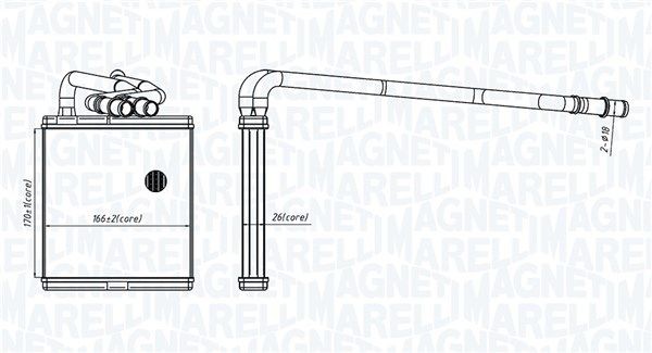 MAGNETI MARELLI Heater matrix 350218454000 MAGNETI MARELLI 350218454000 genuine KA+ Hatchback (UK, FK) heat exchanger, interior heating price