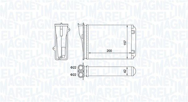 MAGNETI MARELLI Varmeapparat register 350218463000 Varmeregister MAGNETI MARELLI 307 350218463000 billige