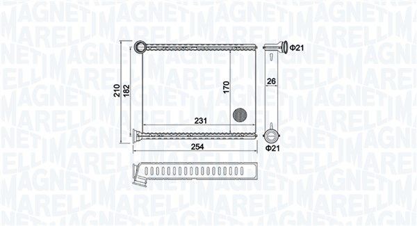 MAGNETI MARELLI Soojusvaheti, salongiküte 350218473000 350218473000 Salongi radiaator CITROËN BX MAGNETI MARELLI