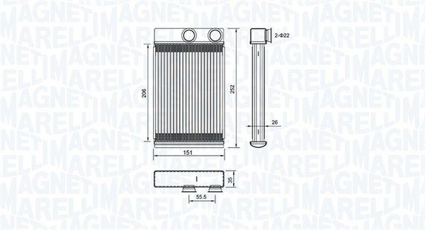 MAGNETI MARELLI Kachelradiateur, interieurverwarming 350218478000 MAGNETI MARELLI 350218478000 Kachelradiateur LEXUS RX kosten
