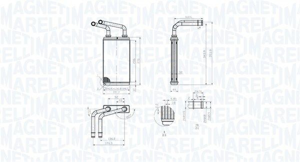 MAGNETI MARELLI Výmenník tepla vnútorného kúrenia 350218483000 Radiátor kúrenia MAGNETI MARELLI Renault ESPACE 350218483000