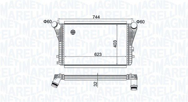 MAGNETI MARELLI Intercooler 351319204050 MAGNETI MARELLI 351319204050 Radiator intercooler Audi 90 B3 originele prijs