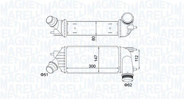 MAGNETI MARELLI Intercooler 351319204140 MAGNETI MARELLI Radiador do ar de sobrealimentação INFINITI 351319204140