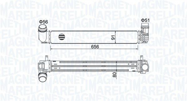 MAGNETI MARELLI Intercooler 351319204730 Radiador do ar de sobrealimentação INFINITI MAGNETI MARELLI 351319204730