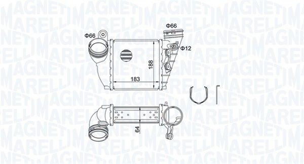 MAGNETI MARELLI Ladeluftkühler 351319204870 351319204870 Ladeluftkühler MAGNETI MARELLI VW CADDY