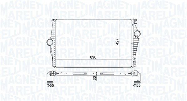 MAGNETI MARELLI Intercooler 351319205220 351319205220 Radiator intercooler VOLVO S60 MAGNETI MARELLI