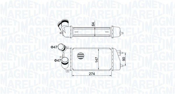 MAGNETI MARELLI Intercooler 351319205240 Intercooler Citroën FC_ 351319205240 MAGNETI MARELLI
