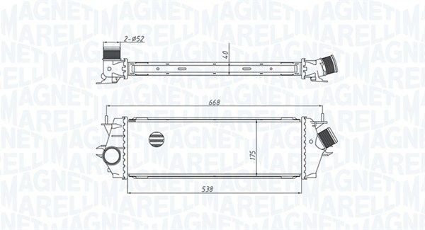 Intercooler MAGNETI MARELLI 351319205340 MAGNETI MARELLI 351319205340: Radiador do ar de sobrealimentação Opel VIVARO 2010