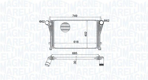 MAGNETI MARELLI Välijäähdytin 351319205370 Audi 8VS Välijäähdytin 351319205370 MAGNETI MARELLI