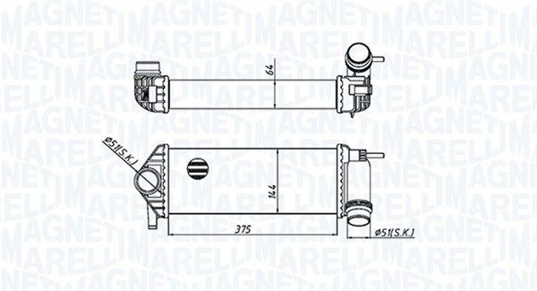MAGNETI MARELLI Vahejahuti 351319205510 MAGNETI MARELLI 351319205510 originaal Intercooler Renault Grand Kangoo hind