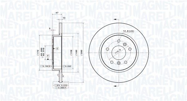 MAGNETI MARELLI Disco freno 360406139601 360406139601 MAGNETI MARELLI Dischi dei freni NISSAN prezzo