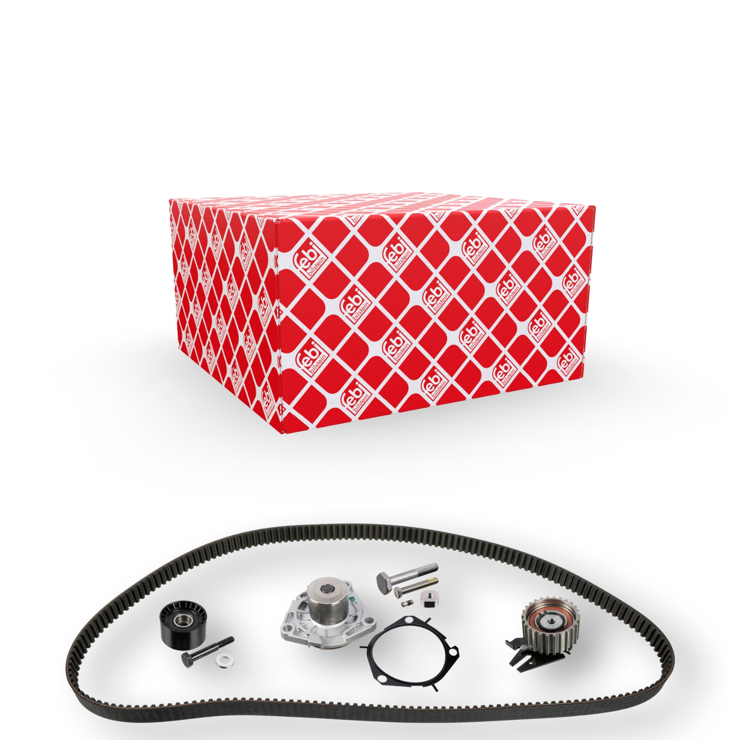 FEBI BILSTEIN Bomba de água + kit de correia dentada 173212 FEBI BILSTEIN 173212 Bomba de água + kit de distribuição Kia MAGENTIS originais