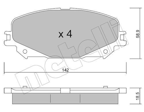 METELLI Τακάκια φρένων 22-1176-0 METELLI 22-1176-0 Τακάκια φρένων RENAULT ESPACE γνήσια