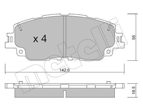 METELLI Bremseklodser 22-1227-0 Bremseklodser METELLI Toyota AYGO 22-1227-0