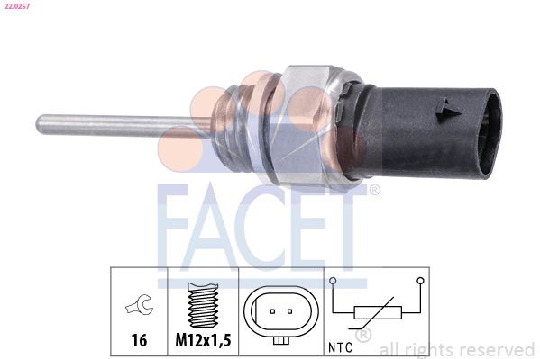 Sensor, temperatura dos gases de escape FACET 22.0257 FACET 22.0257: Sensor de temperatura Škoda OCTAVIA 2024