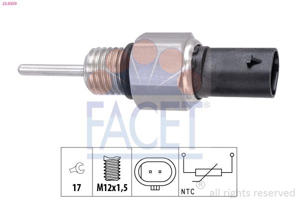 FACET Avgastempgivare 22.0259 22.0259 FACET egt-sensor FIAT PANDA
