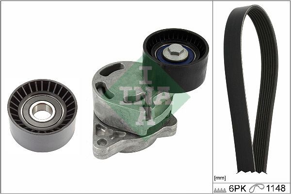 INA Σετ ιμάντων poly-V 529 0407 10 INA 529 0407 10 γνήσια Κιτ ιμάντα κίνησης Renault 19 II Chamade κόστος