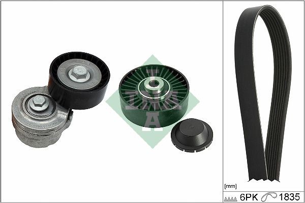 Jeu de courroies trapézoïdales à nervures INA 529049810 Jeu de courroies trapézoïdales à nervures INA 529 0498 10 Commande à courroie / chaîne ALFA ROMEO 156 Sportwagon (932)