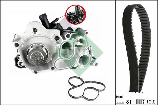 Kamremssats med vattenpump INA 530 0743 30 INA 530 0743 30 Kuggremssats SKODA FABIA 2016