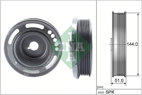 INA Remskive, krumtapaksel 544 0168 10 INA 544016810 Remskive til krumtapaksel Porsche BOXSTER originale