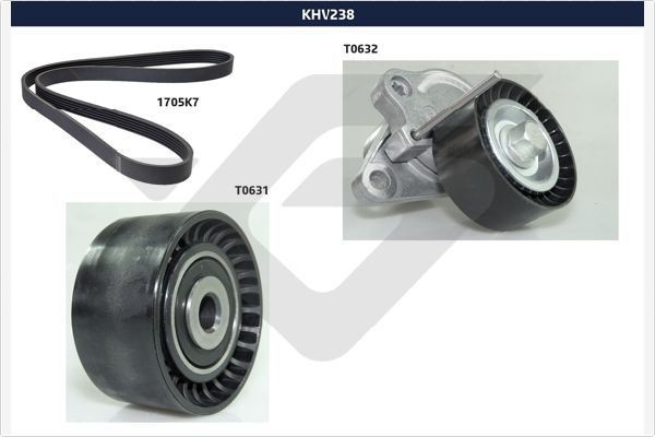 HUTCHINSON Jogo de correias trapezoidais estriadas KHV 238 Jogo de correias trapezoidais estriadas HUTCHINSON Renault KANGOO KHV 238
