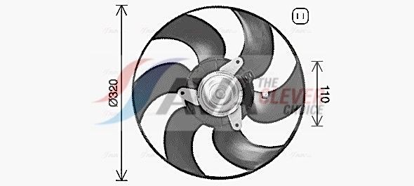 AVA COOLING SYSTEMS Kjølevifte PE7563 PE7563 Kjølevifte AVA COOLING SYSTEMS PEUGEOT 806