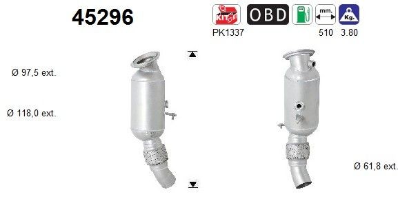 AS Catalyseur 45296 AS 45296 Pot catalytique BMW F23 d'origine prix