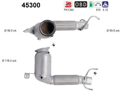 Catalisador AS 45300 AS 45300 Pre-catalizador MINI COUNTRYMAN 2023