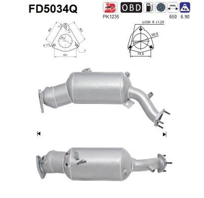 AS Hiukkassuodatin FD5034Q Audi A6 4G5 hiukkassuodatin AS FD5034Q
