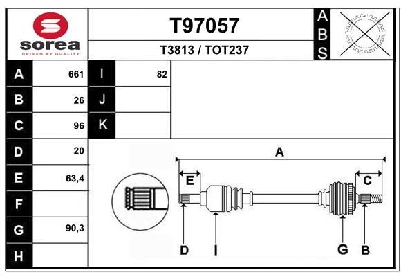 EAI Veovõll T97057 Veovõll EAI Toyota PRIUS T97057