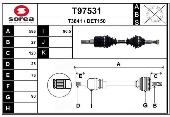 EAI Piedziņas vārpsta T97531 Piedziņas vārpsta EAI VOLT T97531 lēti