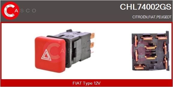 CASCO Alarmlicht schakelaar CHL74002GS CASCO CHL74002GS Waarschuwingsknipperlamp schakelaar Audi COUPE goedkoop