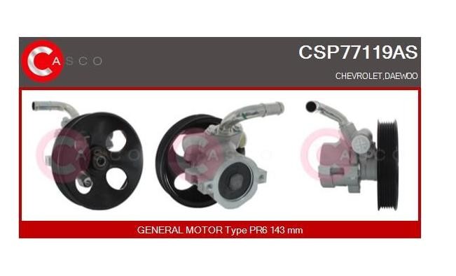 CASCO Servopumpe CSP77119AS CASCO CSP77119AS Lacetti Hatchback Servostyring pumpe pris