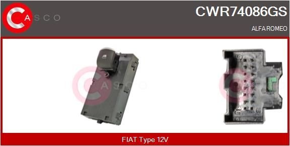 Fensterheberschalter CASCO CWR74086GS ALFA ROMEO BRERA 2006 Fensterheber-Schalter CASCO CWR74086GS