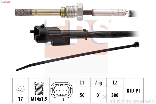 EPS Sensore, Temperatura gas scarico 1.220.228 1.220.228 Sensore temperatura gas di scarico EPS OPEL ANTARA costo