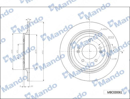 Mando Bremseskive MBC030061 MBC030061 Bremseskiver HYUNDAI TUCSON Mando