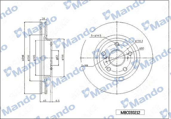 Mando Bremseskive MBC030212 Bremseskiver Mando KADJAR MBC030212 billige