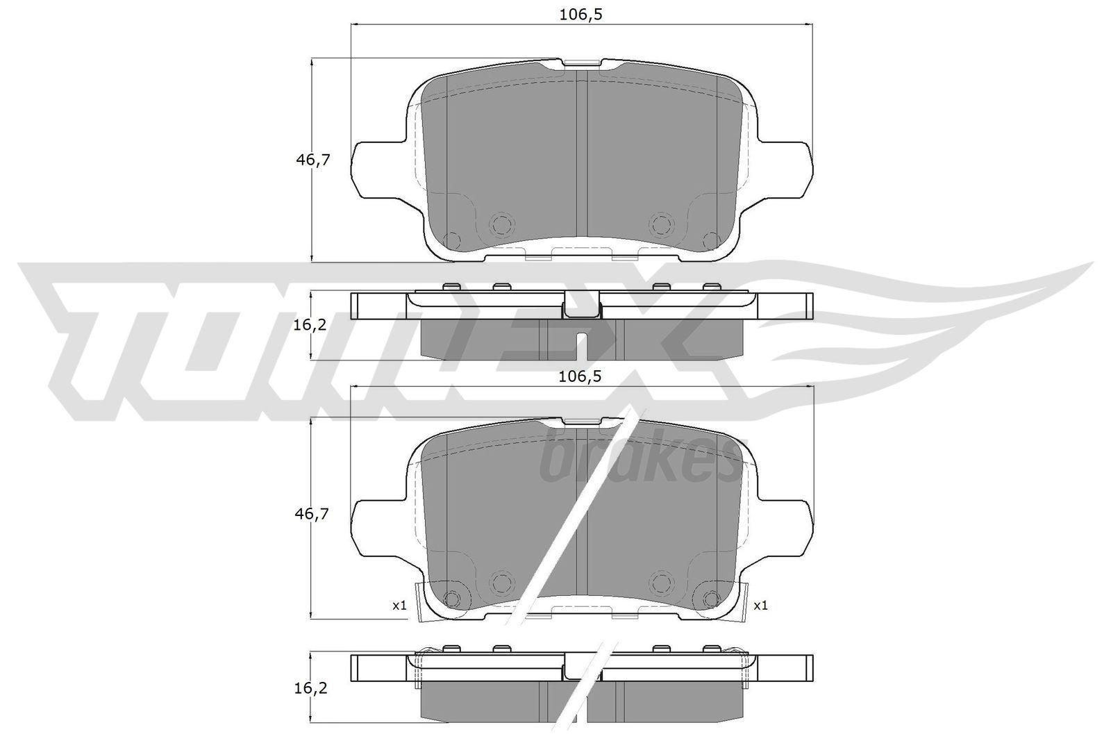 TOMEX brakes Bremseklosser TX 19-11 Bremsekloss-sett TOMEX brakes AGILA TX 19-11 billige